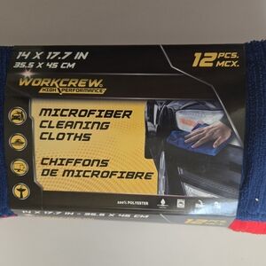 WorkCrew Microfiber Cleaning Cloths - Blue and Red
